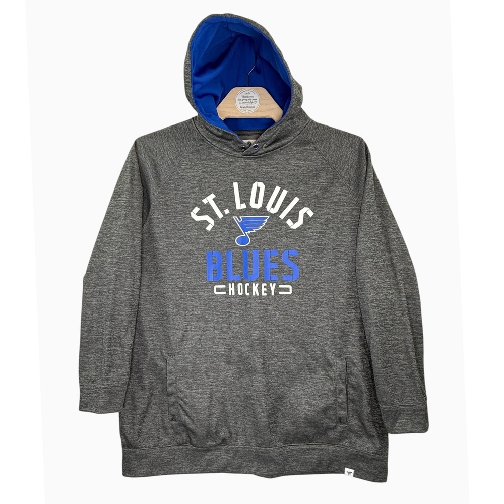 Fanatics St. Louis Blues Hockey Hoodie Mens 3XB Gray NHL Pullover Big & Tall
